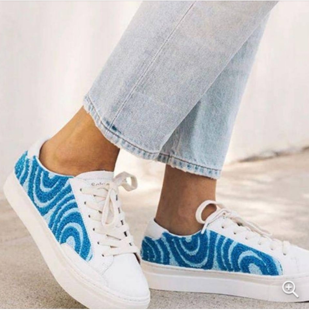 NIB SOLUDOS PSYCHEDELIC SPIRAL IBIZA PLATFORM SNEAKERS SIZE 8.5